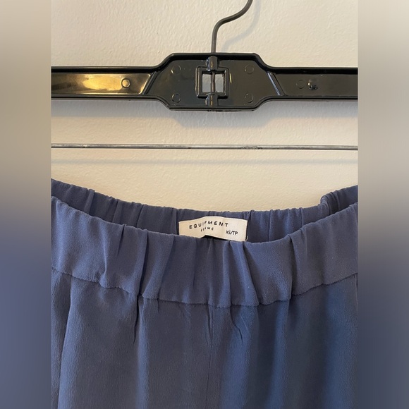 Equipment Blue Silk Trousers with Elastic Waist - Picture 2 of 7